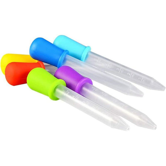 6pcs liquid silicone dropper, silicone dropper, silicone and plastic dropper, for feeding medicine, drinking water and drinking milk