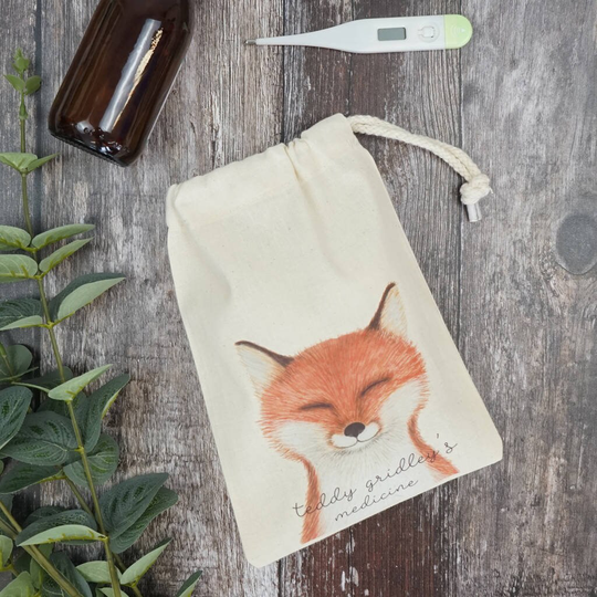 Medicine Bag - Personalised Kids Medication Pouch Fox
