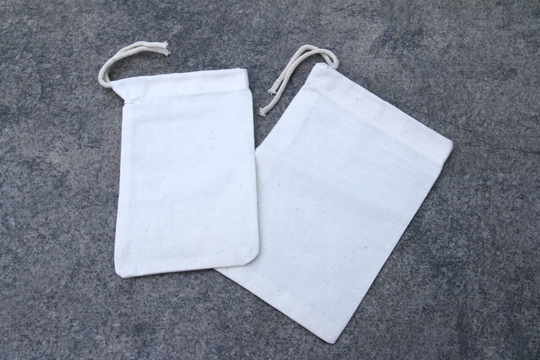 5x7 Inches Poly Cotton Muslin Bags. Single Drawstring Premium Quality Reusable Gift Pouches. Best For Storage & Gift