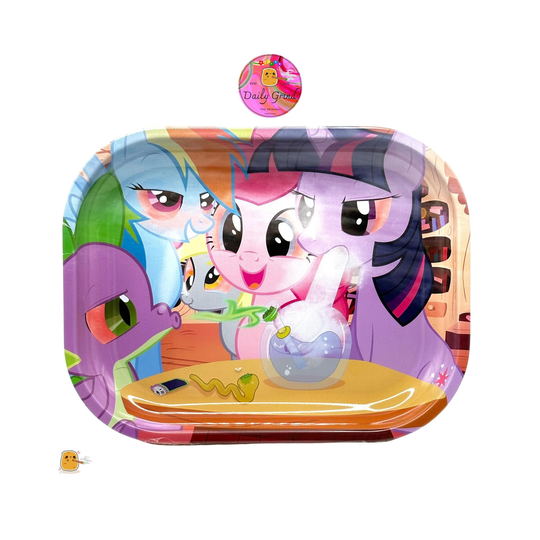 Cute Pony Cartoon Parody Y2K Girls - 14x18cm Metal Herb Rolling Tray Surface For Bits & Pieces Jewellery Crystals Christmas Gift