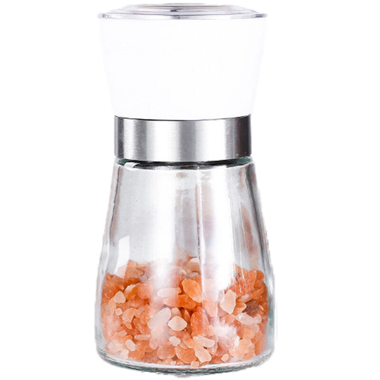 Salt and Pepper Shakers Adjustable Coarseness Pepper Grinder Mill for Sea Salt Spice Stainless Steel White