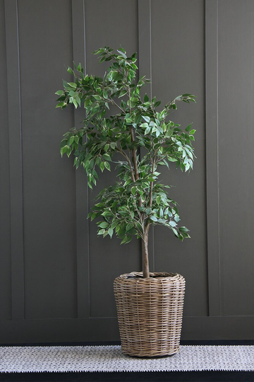 Genoa Planter Lined Trees Plants Flowers Plant Pot - Natural Grey Rattan Small