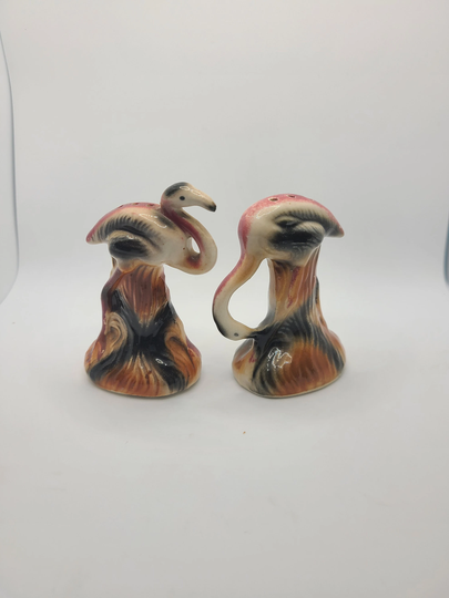 Vintage Flamingo Salt & Pepper Shakers