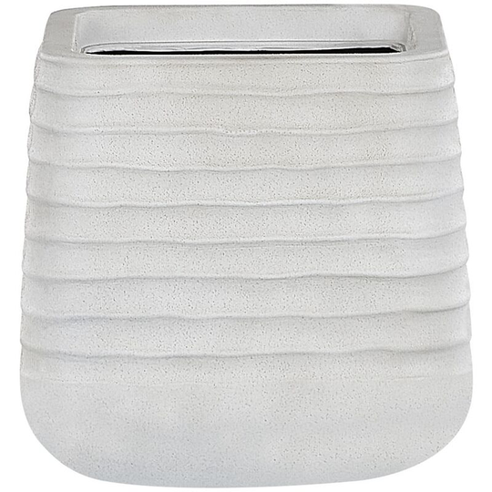 Outdoor Garden Flower Pot Large 28 x 27 cm Square Planter Dirty White Parikia - White