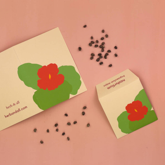 Nasturtium Greetings Card With Seeds