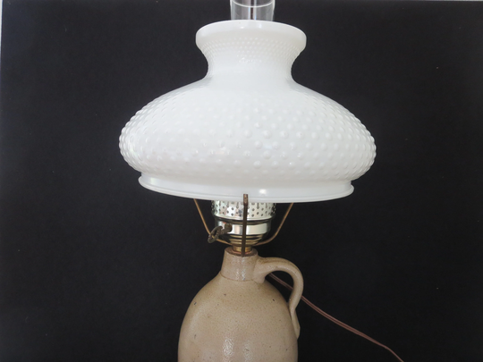 Rustic Stoneware Jug Table Lamp, Salt Glaze Antique Lamp