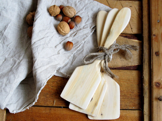 Juniper Wood Spatula Set Of 3, Natural Handmade Home Decor, Wooden Spade, Kitchen Utensil, Rustic Kichen, Untreated