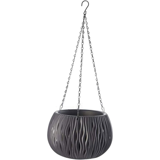 Hanging Planter Flower Plant Pots Indoor Outdoor Balcony Terrace Hanging Basket Home Decor - Black