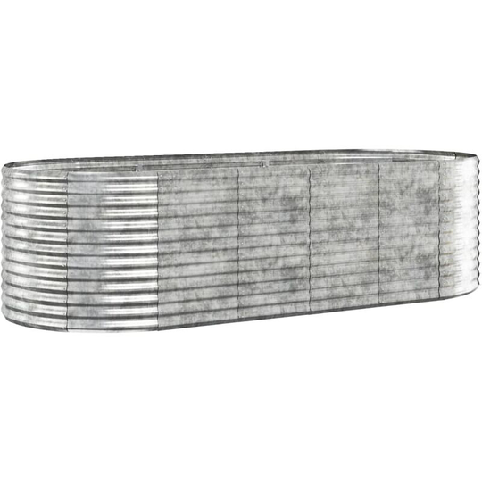 Garden Planter Powder-coated Steel 249x100x68 cm Silver Vidaxl Silver