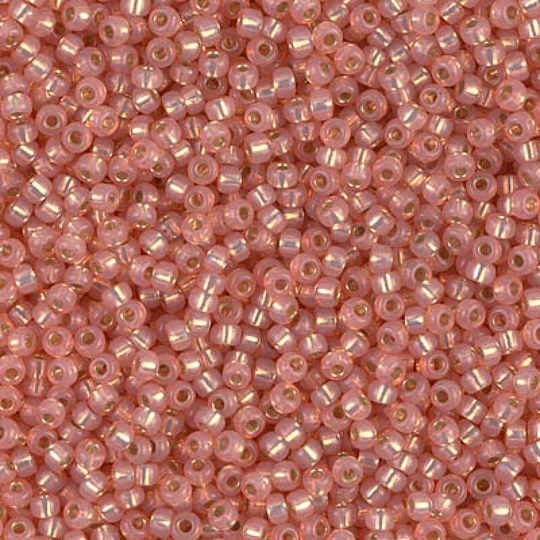 Miyuki Seed Beads 11/0 Dyed Salmon Silver Lined Alabaster, 0642