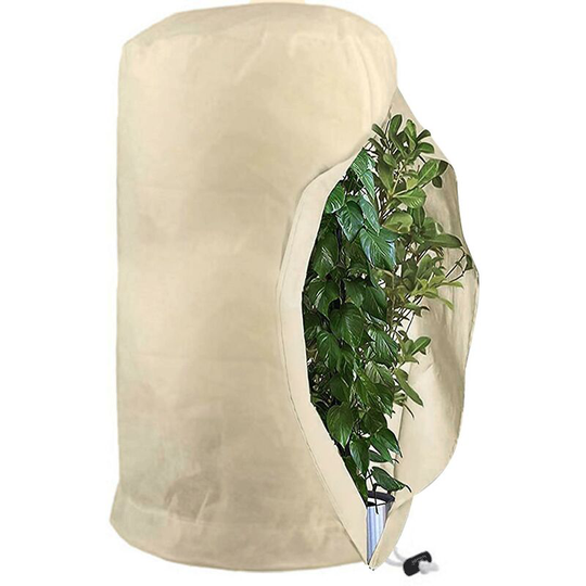 Thsinde - Chomel Plant Cover Winter Warm Cover Tree Shrub Plant Protecting Bag Frost Protection For Yard Garden Plants Small Tree Against Cold Beige