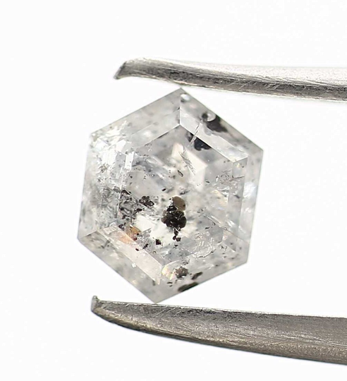 0.80 Ct Salt & Pepper Diamond Natural Hexagon Cut Loose For Engagement Gift Her