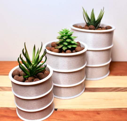 Barrel Planter Pot, Christmas Gift, Concrete Marble, Succulent, Plants, Custom Design, Storage, Gift Set