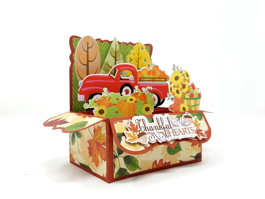 Fall Truck 3D Box Card, Vintage Truck, Thanksgiving Autumn, Fall Y'all, Harvest Favorite Season, Pumpkin Pop Up Card