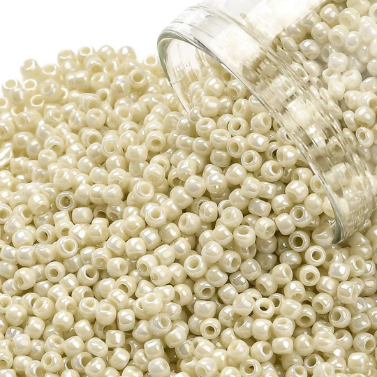 11/0 Toho Seed Beads Opaque Ab Light Beige, 10G