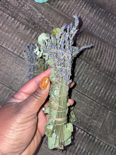 Calming Bundle/Eucalyptus & Lavender Cleansing Wand Sustainable/ Organic Ethically Sourced Sage Alternative