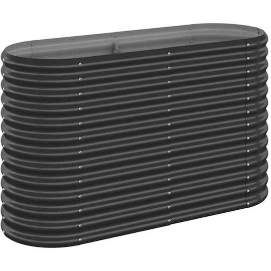 Garden Planter Powder-coated Steel 114x40x68 cm Anthracite Vidaxl Anthracite