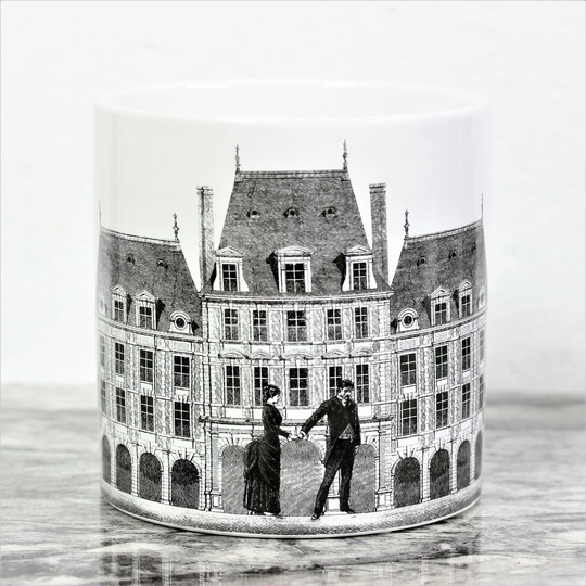 13cm Ceramic Monochrome Black White Graphic Herb Planter Plant Pot Indoor Vase