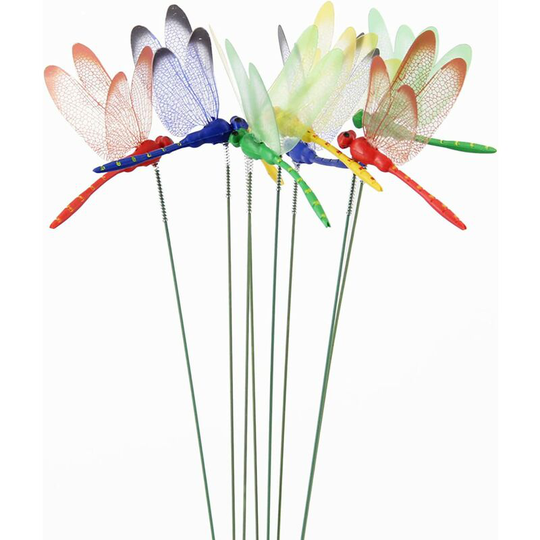 Qersta - 12 Pcs Dragonflies Decoration Handmade Garden Decorations Outdoor Garden Lawn Decor Gift, Gift For Home Souvenir Stacks Planters Outdoor