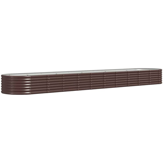 Garden Planter Powder-coated Steel 440x80x36 cm Brown Vidaxl Brown