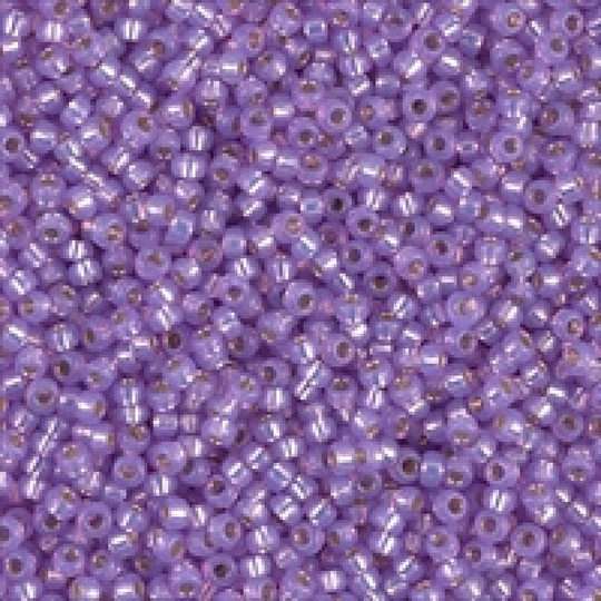 Miyuki Seed Beads 11/0 Dyed Lilac Silver Lined Alabaster, 0574