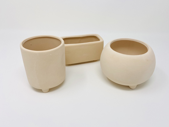 Handmade Stoneware Ceramic Planter Ready To Paint, Handmade Pottery, Succulent Planter, With Drainage Hole