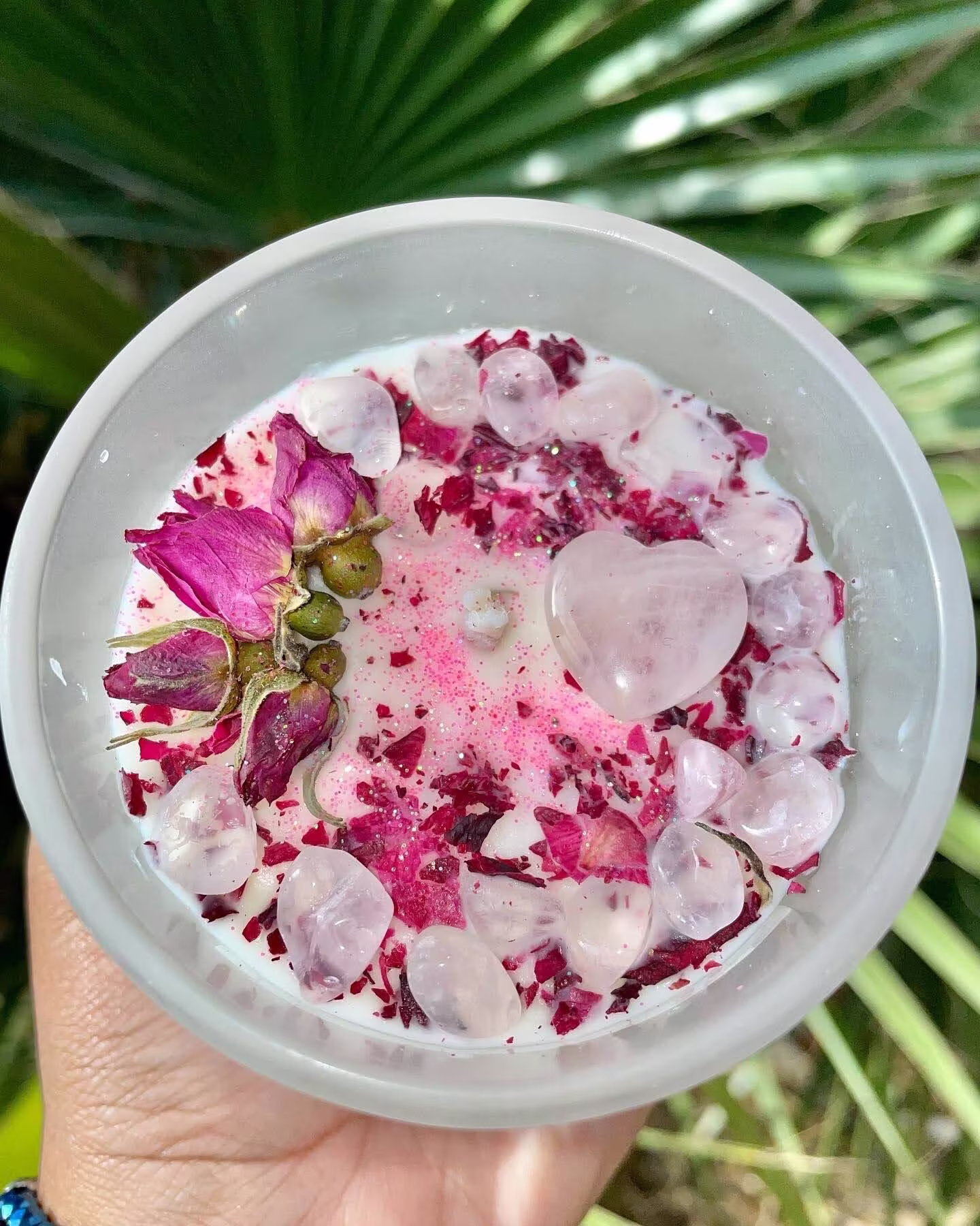 Self Love Rose Quartz Crystal Infused Candle