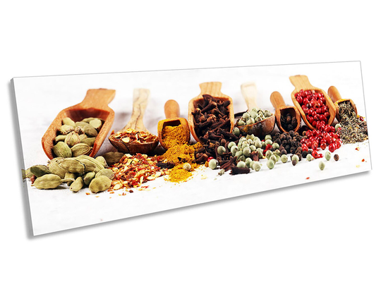 Spices Herbs Berries Kitchen Panorama Canvas Wall Art Print Picture