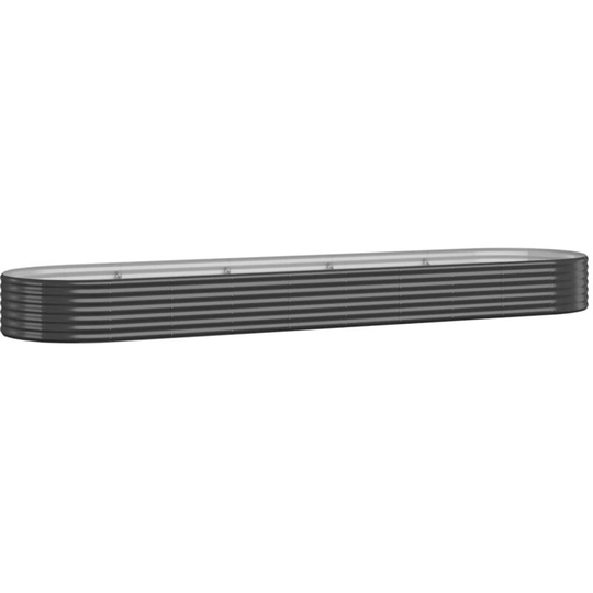 Garden Planter Powder-coated Steel 396x100x36 cm Anthracite Vidaxl Anthracite