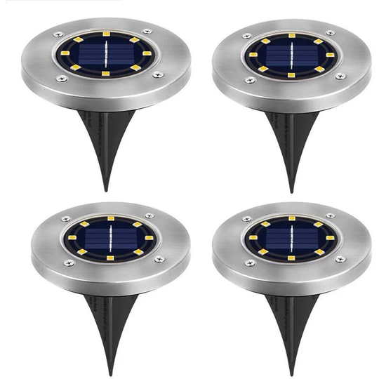 Solar garden 8 led solar garden planter for lawn, patio, yard 4 warm white rooms.