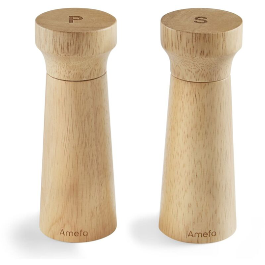 Salt and Pepper Mill 15 cm 2 pcs Wood Amefa Brown