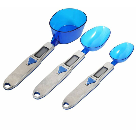 Kitchen Scale Digital Food Scale with 3 Measuring Spoons Weighing and Dry Liquid Ingredient Milk Tea Flour Spices Medicine 1.1lb/500g (0.1g) Portable