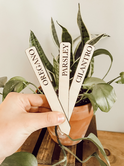 Herb Garden Markers, Outdoor Stakes, Engraved Wood Decor, Home Garden, Vegetable Lover, Spices, Herbs