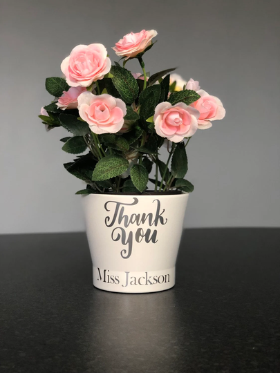 Personalised Flower Plant Pot "Thank You Teacher