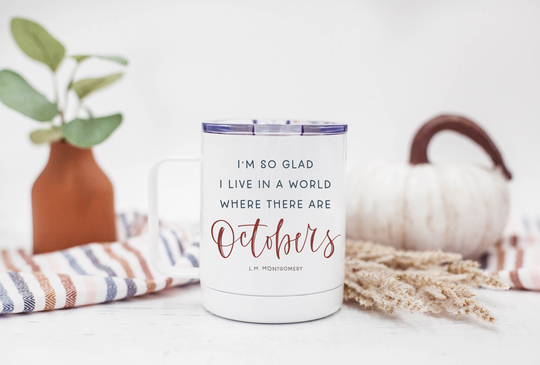 Cute Fall Travel Mug - Autumn Thanksgiving Pumpkin Spice Season -Travel Unique Gift Birthday Coffee Mugs
