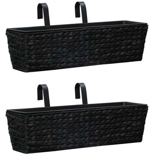 Devenirriche - Garden Planters 2 pcs Water Hyacinth Black - Black