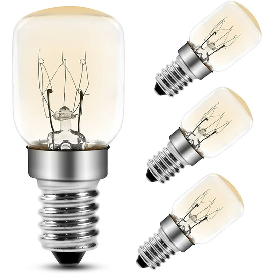 25W E14 Salt Light Bulb, Dimmable Oven Light Bulbs up to 300°C Light Bulbs for Oven/Microwave Oven/Refrigerator/Salt Lamp, Pack of 4