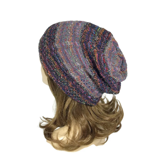 Knit Slouchy Beanie Lightweight All Seasons Unisex Slouch Hat No Itch 100 Percent Cotton Lining Custom Size Hats
