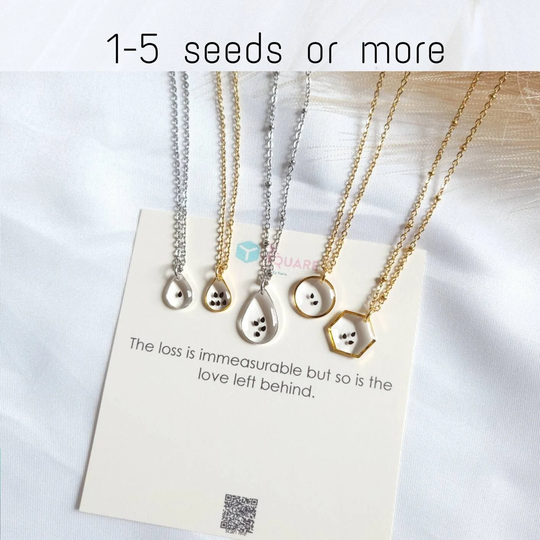 Forget Me Not Seed Necklace, Two Seeds Loss, Three Pregnancy Miscarriage Keepsake, Baby Loss Gift, Gift For Grief, Of Loss