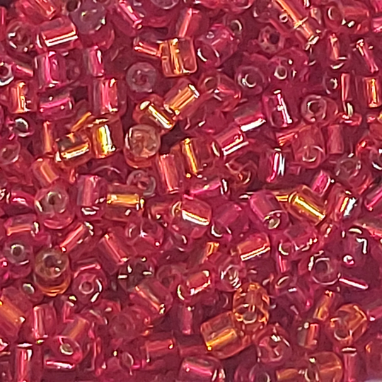 30Gr Red Tube Glass Beads 2mm, Bugle Seed Beads, Short Diy Jewelry Making Craft Supplies, C203