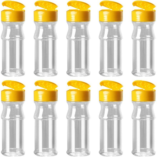 10 Pack 180ml Plastic Seasoning Jars for bbq, Condiments, Spices and Herbs