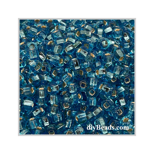 Seed Bead Csb6-67010 Preciosa Czech Glass Beads 6/0 Aqua Silver Lined 20 Grams Diy