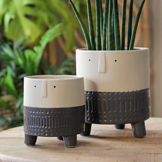 Ceramic 'Arnold' Planters In Grey