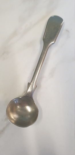 Antique Silver Plate Fiddle Back Salt Spoon