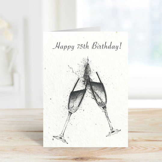 Happy 75th Birthday Plantable Seeded Card
