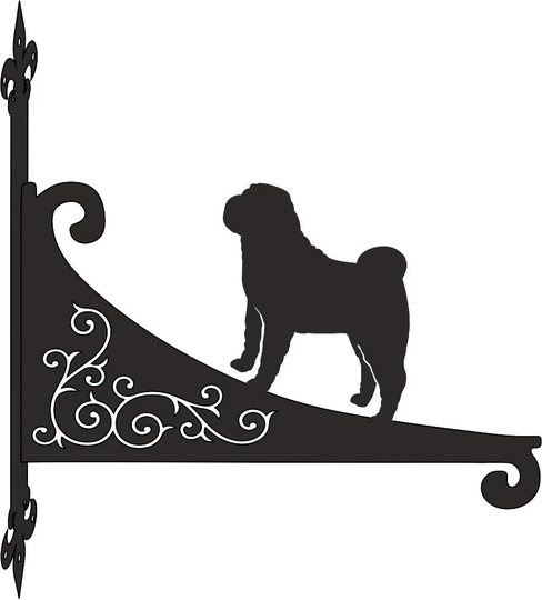 Shar Pei Ornamental Scroll Hanging Bracket