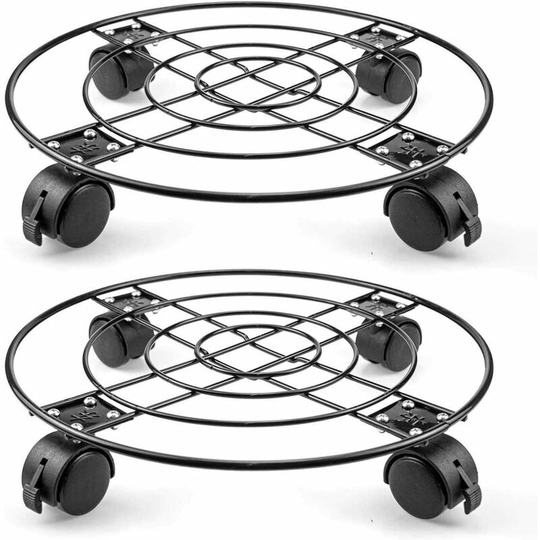 2 Pack 13 inches Plant Caddy Heavy Duty Iron