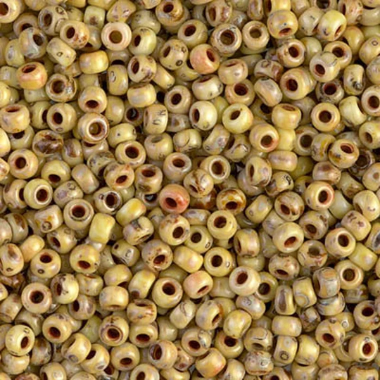 Seed Bead 8-4512 Miyuki Beads 8/0 Opaque Yelllow Picasso 10 Grams Diy