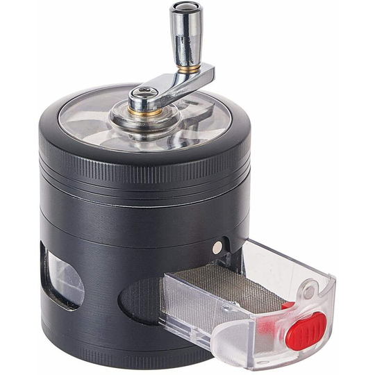 Benobby Kids - Manual metal spice grinder with pollen catcher and drawer, black