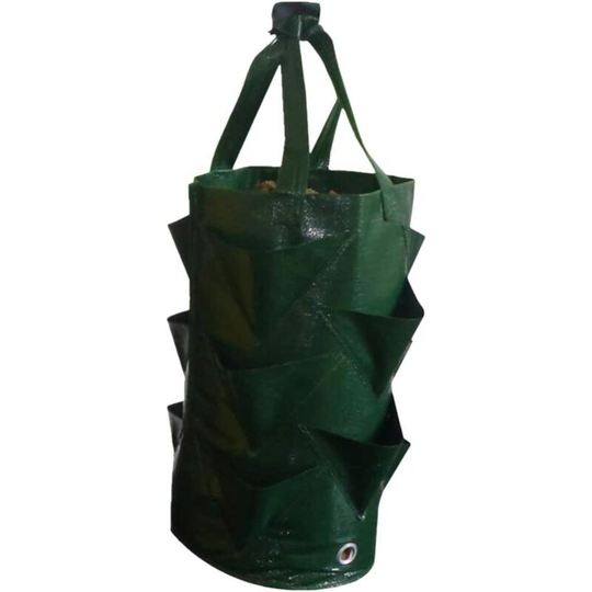 3 Gallons Planting Grow Bag, Hanging Strawberry Bags, Plastic Strawberry Planter Bags for Growing Strawberry, Pepper, Cucumber, Flowers and